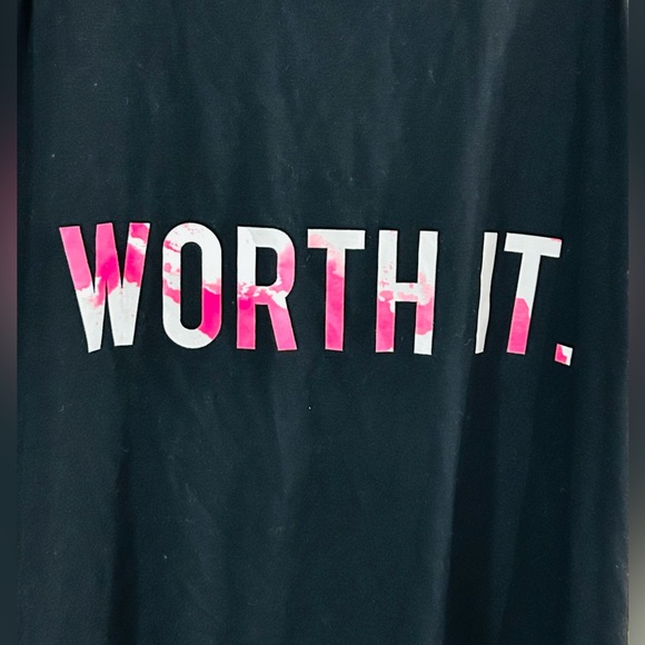 Black Work Out Tank Top with Pink & White Tie Dye Accents - Picture 3 of 4